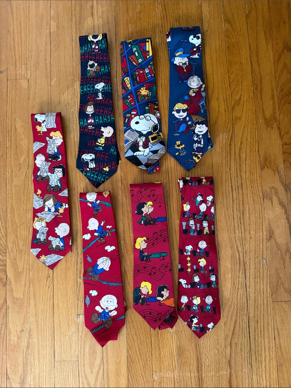 Peanuts Men's Novelty Ties — Red & Navy Character Pack